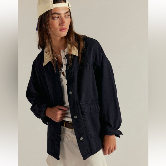 BNWT Free People WTF Lemon Denim Jacket - Picture 3 of 12